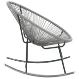 Outdoor Rocking Moon Chair Gray Poly Rattan