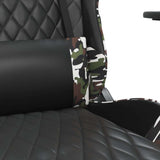 Gaming Chair with Footrest Black and Camouflage Faux Leather