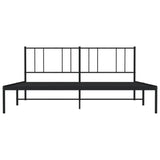 Metal Bed Frame with Headboard Black 72"x83.9"