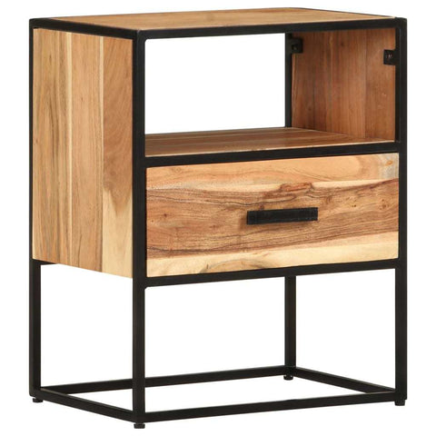 Bed Cabinet 15.7"x11.8"x19.7" Solid Acacia Wood