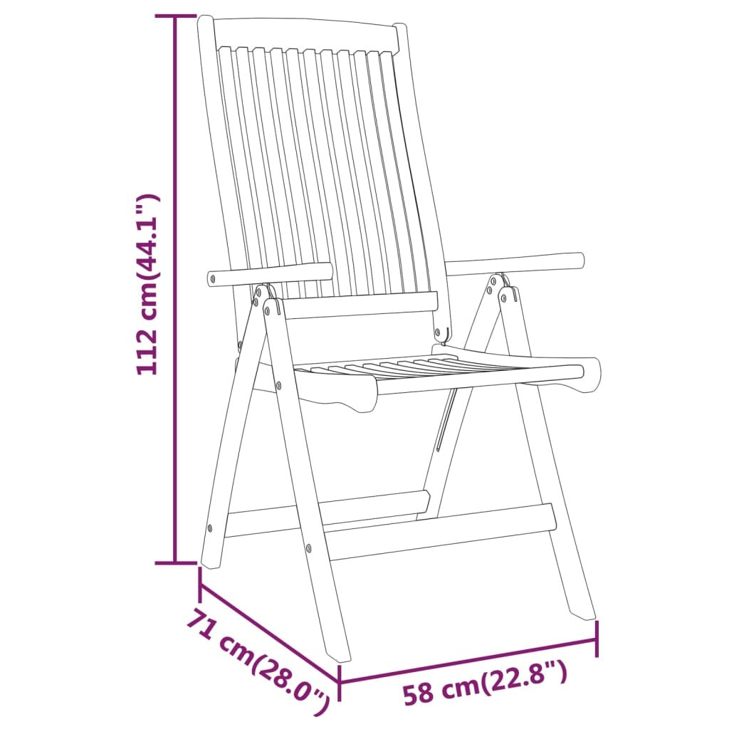 Folding Patio Chairs 2 pcs Solid Wood Eucalyptus