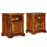 Bedside Cabinet 2 pcs 15.7"x11.8"x19.7" Solid Sheesham Wood