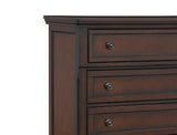 Transitional Bedroom 1pc Chest of Five Drawers Bun Feet Brown Cherry Finish