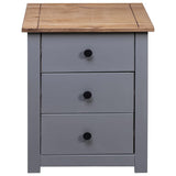 Bedside Cabinet Gray 18.1"x15.7"x22.4" Pinewood Panama Range