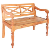 Batavia Bench 38.6" Solid Mahogany Wood Light Brown