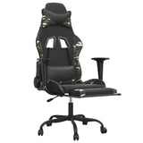 Gaming Chair with Footrest Black and Camouflage Faux Leather