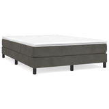 Box Spring Bed Frame Dark Gray 59.8"x79.9" Queen Velvet