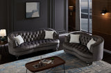 Luxury Crystal Feet Tufted 2P Sofa