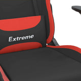 Gaming Chair with Footrest Black and Red Fabric