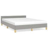 Bed Frame with Headboard Light Gray 59.8"x79.9" Queen Fabric