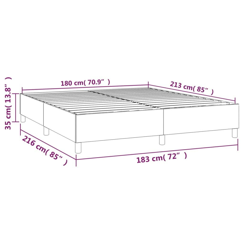 Box Spring Bed Frame Dark Gray 72"x83.9" California King Fabric