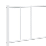 Metal Bed Frame with Headboard White 76"x79.9"