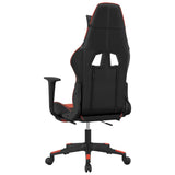 Massage Gaming Chair with Footrest Black&Red Faux Leather