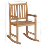 Rocking Chair with Light Blue Cushion Solid Teak Wood