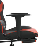 Massage Gaming Chair with Footrest Black&Red Faux Leather