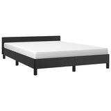 Bed Frame with Headboard Black 59.8"x79.9" Queen Faux Leather