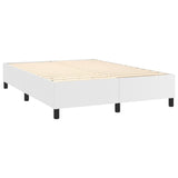 Box Spring Bed with Mattress White 53.9"x74.8" Full Faux Leather