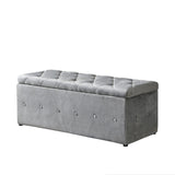 1 Piece Rectangular Storage Ottoman Short velvet with 2 Set Ottomans