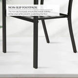 Outdoor Dining Chairs Set of 2 Stacking Patio Metal Arm Chairs for Garden, Yard, Lawn