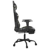 Gaming Chair with Footrest Black and Camouflage Faux Leather