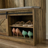 Coat Rack with Storage Shoe Cabinet