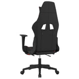 Massage Gaming Chair with Footrest Black and Red Fabric