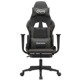 Gaming Chair with Footrest Black and Gray Faux Leather