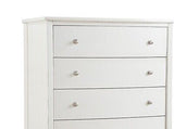 Transitional Style Antique White Finish 1pc Chest of 5x Drawers Birch Veneer