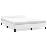 Bed Frame with Headboard White 59.8"x79.9" Queen Faux Leather