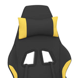 Gaming Chair with Footrest Black and Yellow Fabric