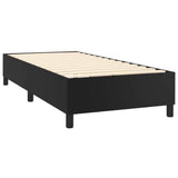 Box Spring Bed with Mattress Black 39.4"x74.8" Twin Faux Leather