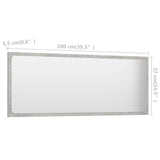 Bathroom Mirror Concrete Gray 39.4"x0.6"x14.6" Engineered Wood