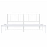 Metal Bed Frame with Headboard White 76"x79.9"