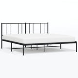 Metal Bed Frame with Headboard Black 72"x83.9"