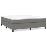 Box Spring Bed Frame Dark Gray 76"x79.9" King Fabric