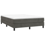 Box Spring Bed with Mattress Dark Gray 59.8"x79.9" Queen Velvet