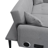 Folding Ottoman Sofa Bed with stereo Gray