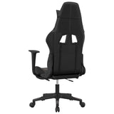 Gaming Chair with Footrest Black and Gray Faux Leather