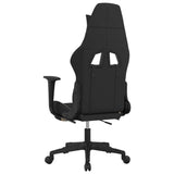 Gaming Chair with Footrest Black and Cream Fabric