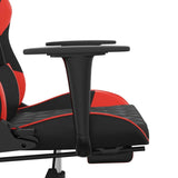 Massage Gaming Chair with Footrest Black&Red Faux Leather