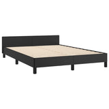 Bed Frame with Headboard Black 53.9"x74.8" Full Faux Leather