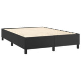 Box Spring Bed with Mattress Black 53.9"x74.8" Faux Leather