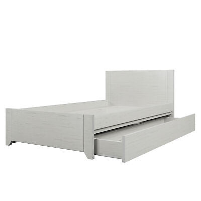 3 Pieces Off White Simple Style Manufacture Wood Bedroom Sets with Twin bed,
