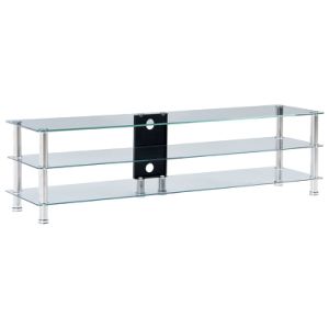 TV Stand Transparent 59.1"x15.7"x15.7" Tempered Glass