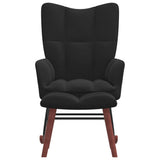 Rocking Chair with Ottoman Black Velvet