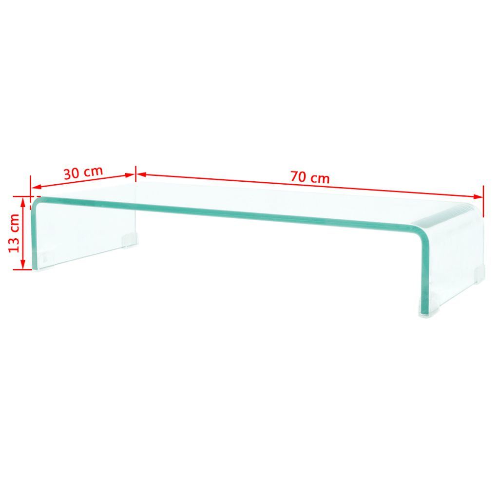 TV Stand / Monitor Riser Glass Clear 27.6"x11.8"x5.1"