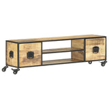 TV Cabinet 51.2"x11.8"x15.4" Solid Mango Wood