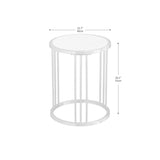 Sintered stone round side/end table with golden stainless steel frame