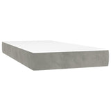 Box Spring Bed with Mattress Light Gray Full Velvet