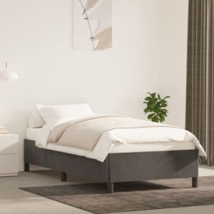 Bed Frame Dark Gray 39.4"x74.8" Twin Velvet